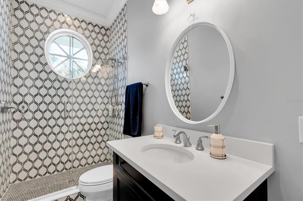4650 Ridgeview Road Palm Harbor, FL 34684 - Photo 55 of 100 a bathroom with a sink mirror vanity and toilet