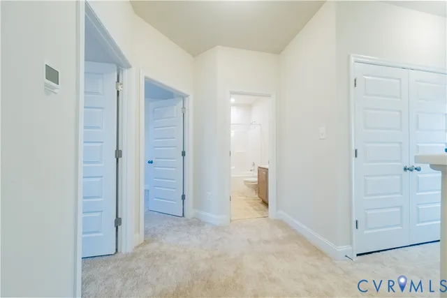 an empty room with closet