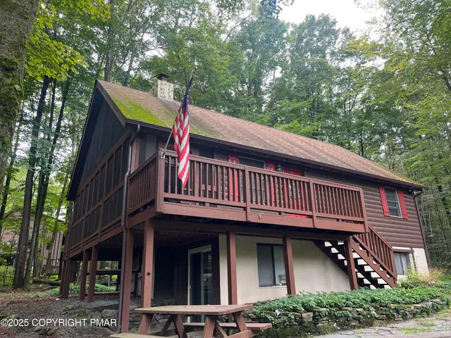 a view of a house with a balcony