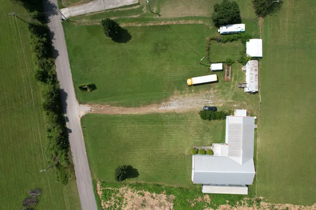 an aerial view of a house
