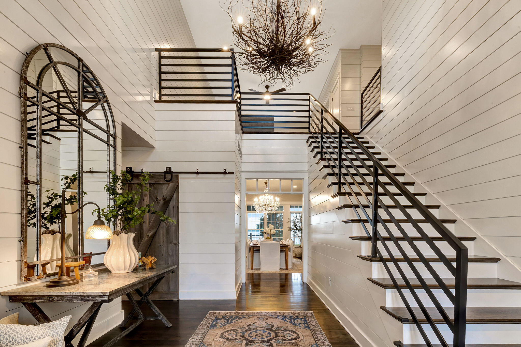 3005 North Silver Cedar Road Summit, WI 53066 - Photo 7 of 28 Stunning 2-story entryway, Hickory wood floors and shiplap throughout
