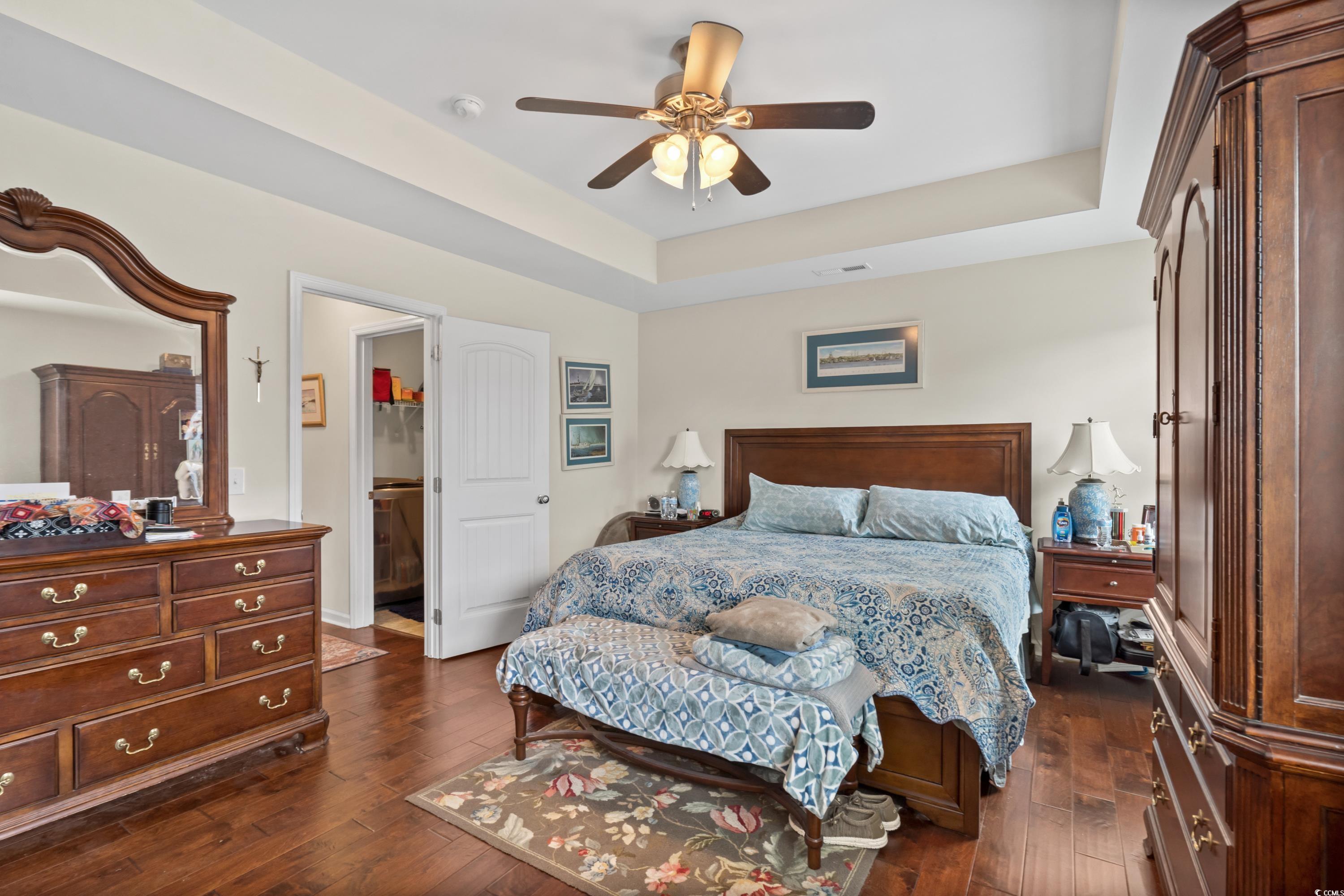 210 Georgia Mae Loop Conway, SC 29527 - Photo 20 of 40 Bedroom featuring visible vents, ceiling fan, dark