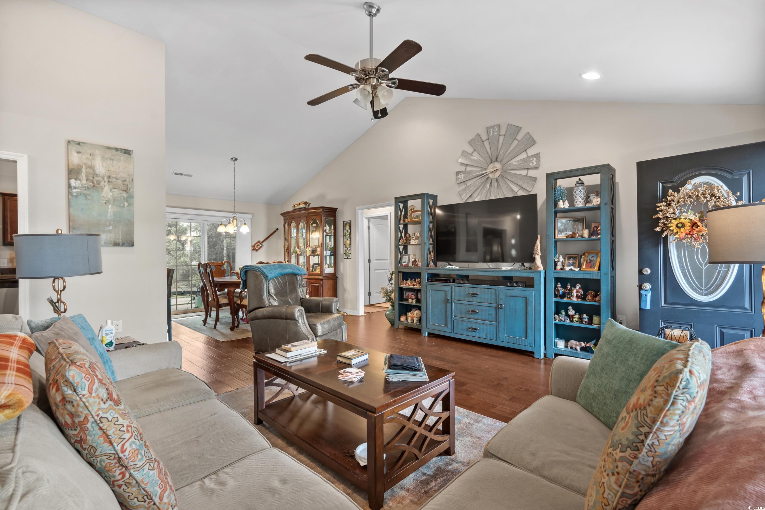 210 Georgia Mae Loop Conway, SC 29527 - Photo 9 of 40 Living room featuring high vaulted ceiling, ceilin