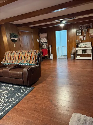 a living room with furniture and a couch