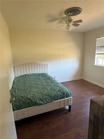 a room with a bed