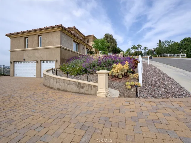 a row of palm trees in front of house