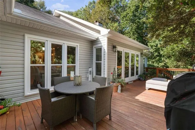 a view of a patio on the roof deck