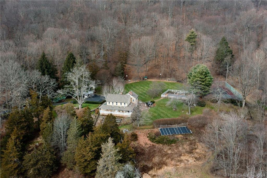 32 Leach Hollow Road Sherman, CT 06784 - Photo 40 of 40 a aerial view of a house with a yard