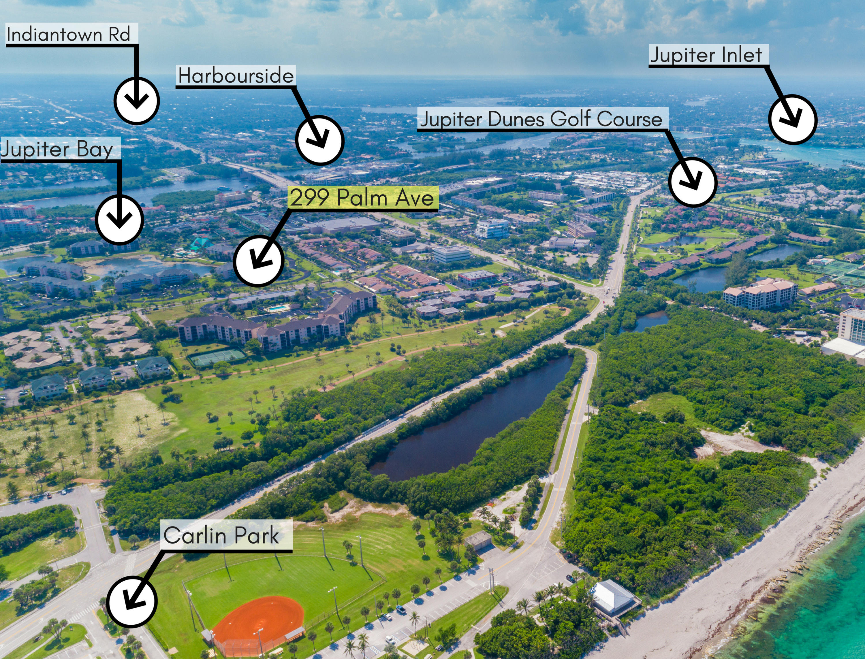 299 Palm Avenue Jupiter, FL 33477 - Photo 2 of 26 an aerial view of a