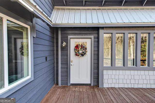a view of a house with wooden door