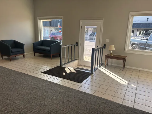 a living room with furniture