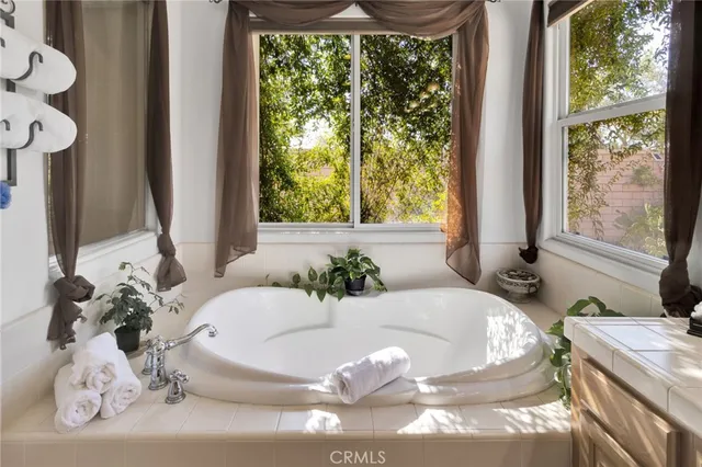 a view of a pathway with a tree in front of it