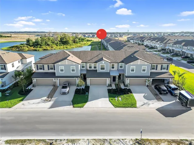 an aerial view of a city