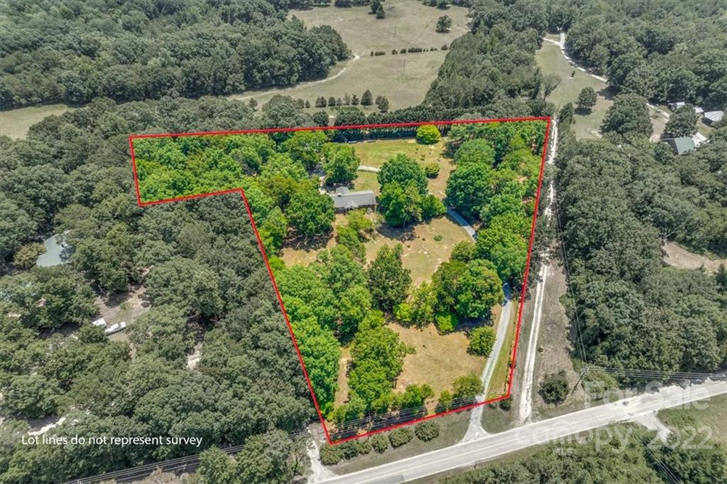 740 North Beersheba Road Clover, SC 29710 - Photo 46 of 46 an aerial view of a house with a yard and garden