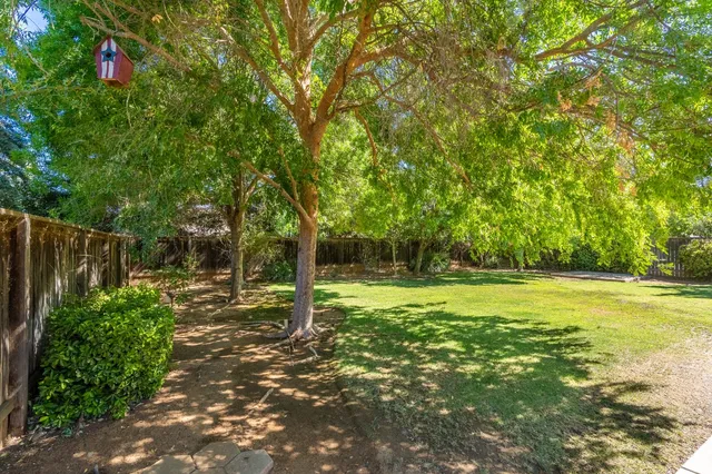 a backyard of a house with lots of green space