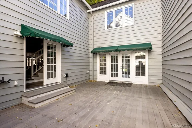 a view of a house with stairs and wooden floor