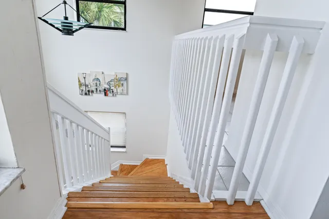 a view of entryway with wooden floor