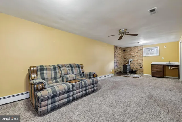 a living room with furniture