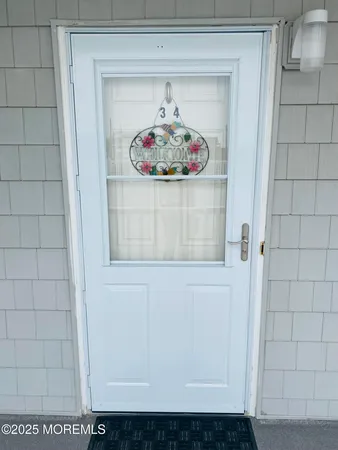 a view of wooden door