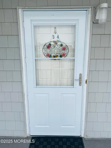 a view of wooden door