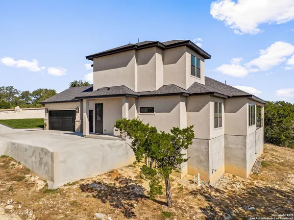 an aerial view of a house