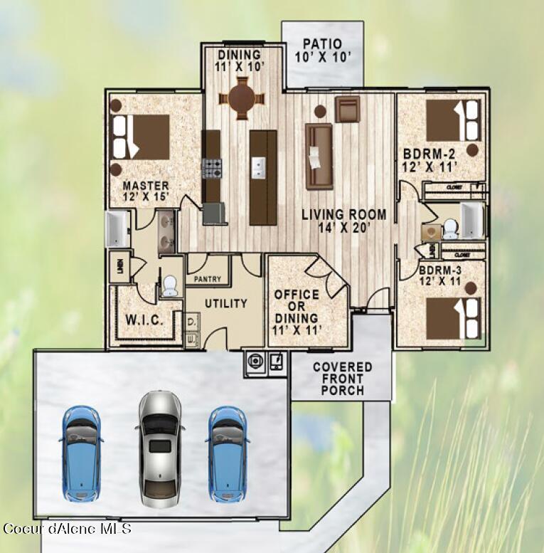8989 West Swather Avenue Rathdrum, ID 83858 - Photo 2 of 39 1739_3_car_Floor_Plan_Meadow_grove