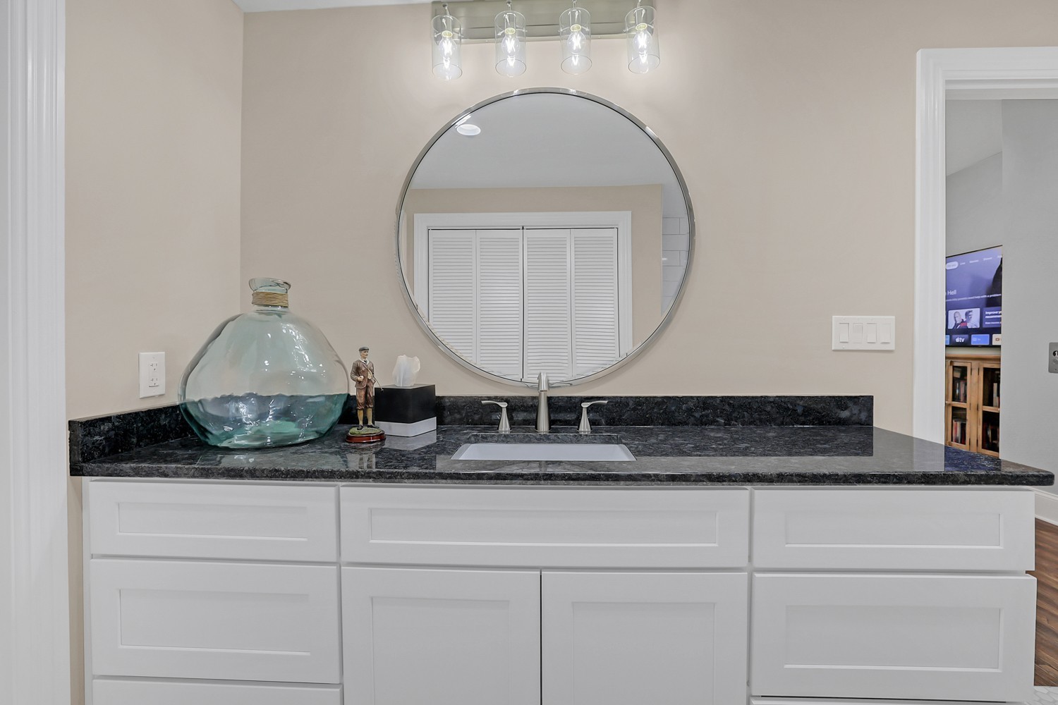 423 Ridgecrest Lane Lebanon, TN 37087 - Photo 47 of 65 a bathroom with a granite countertop double vanity sink and a mirror