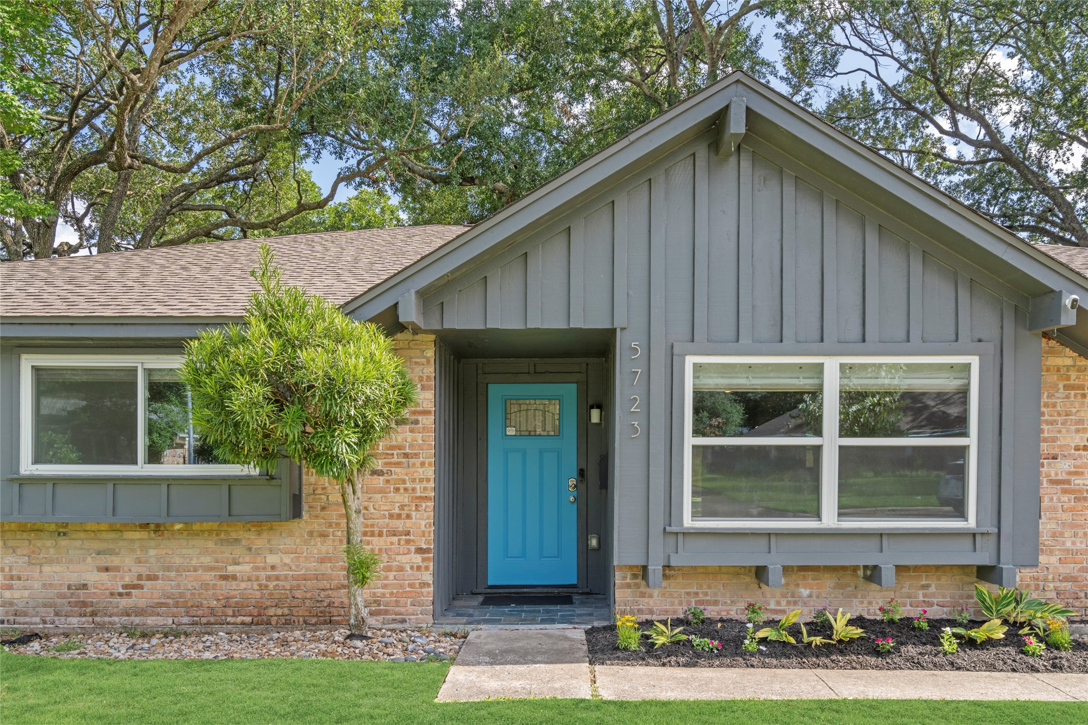 5723 Spellman Road Houston, TX 77096 - Photo 2 of 29 A closer look at the front entry, brick exterior, Low-E windows, and recently refreshed landscaping.