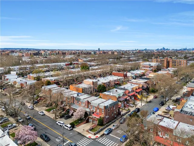 an aerial view of a city