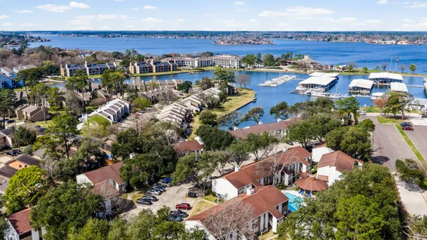 an aerial view of multiple house