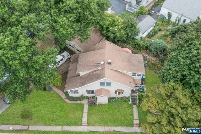 an aerial view of a house