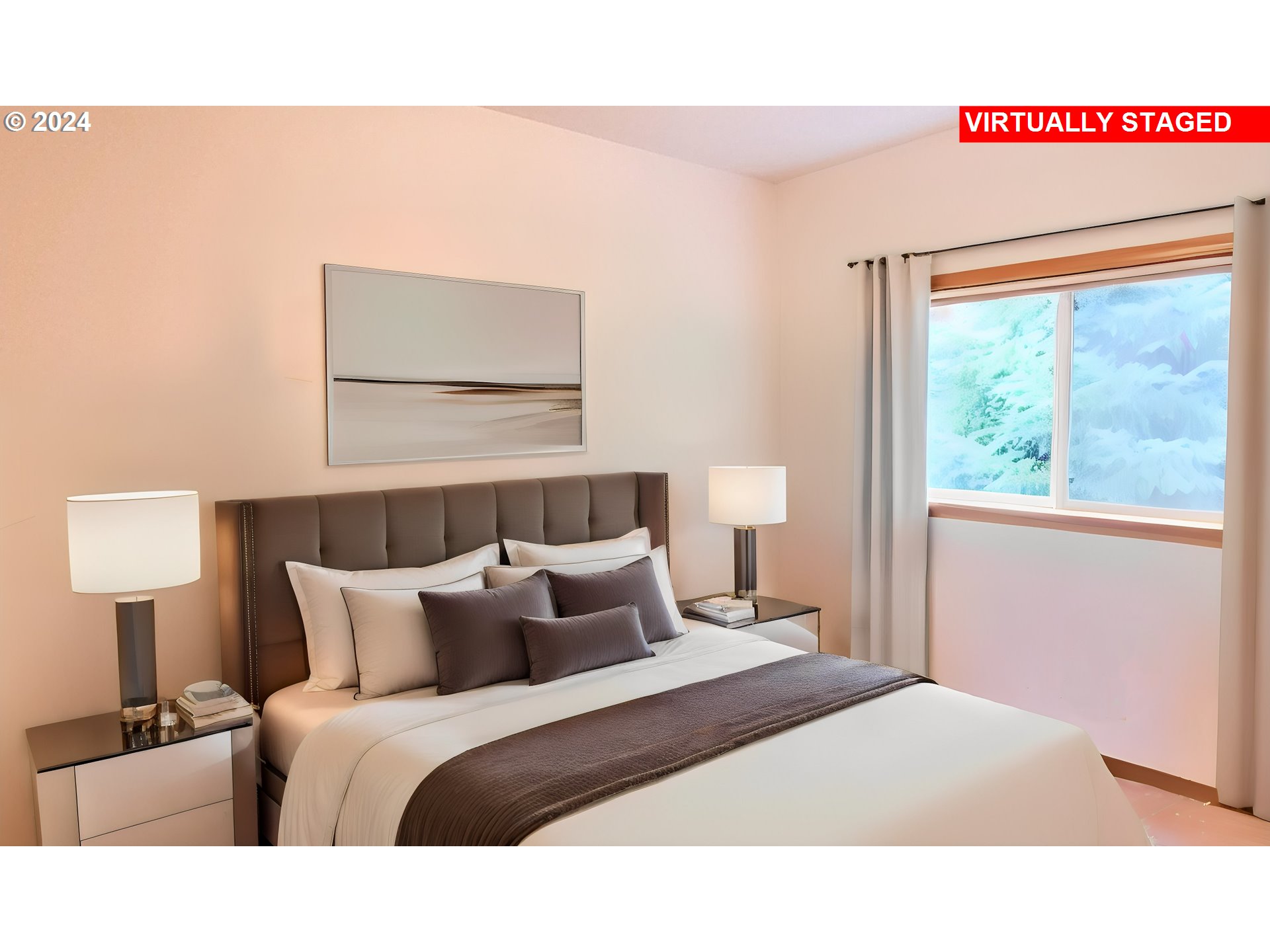33825 Cea Jac Road Creswell, OR 97426 - Photo 17 of 48 a bedroom with a bed and a night stand