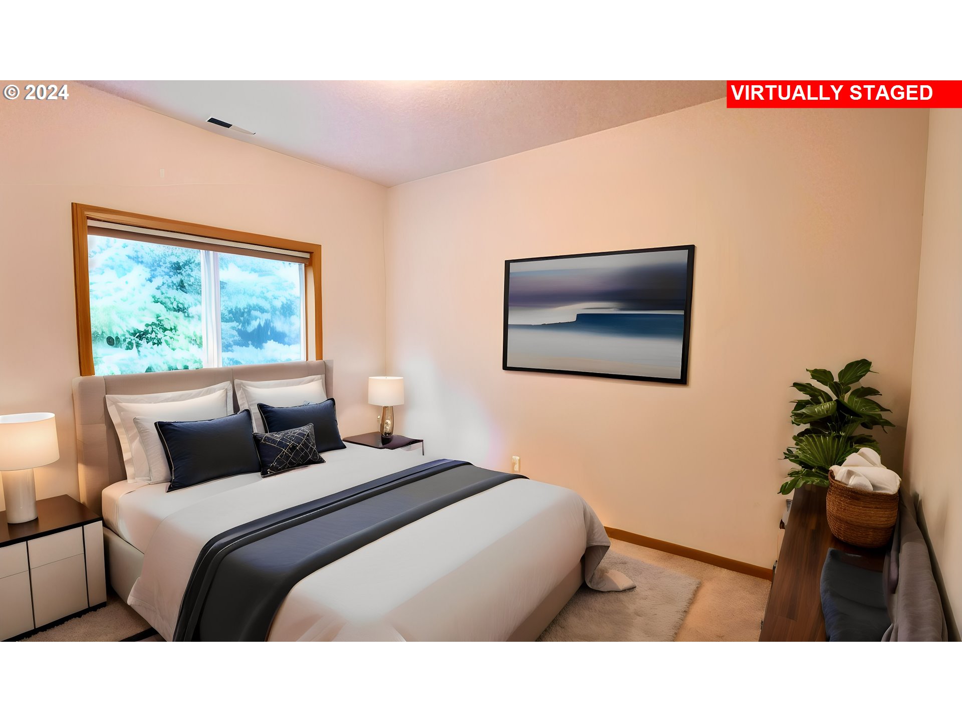 33825 Cea Jac Road Creswell, OR 97426 - Photo 18 of 48 a bedroom with a bed and a painting on the wall