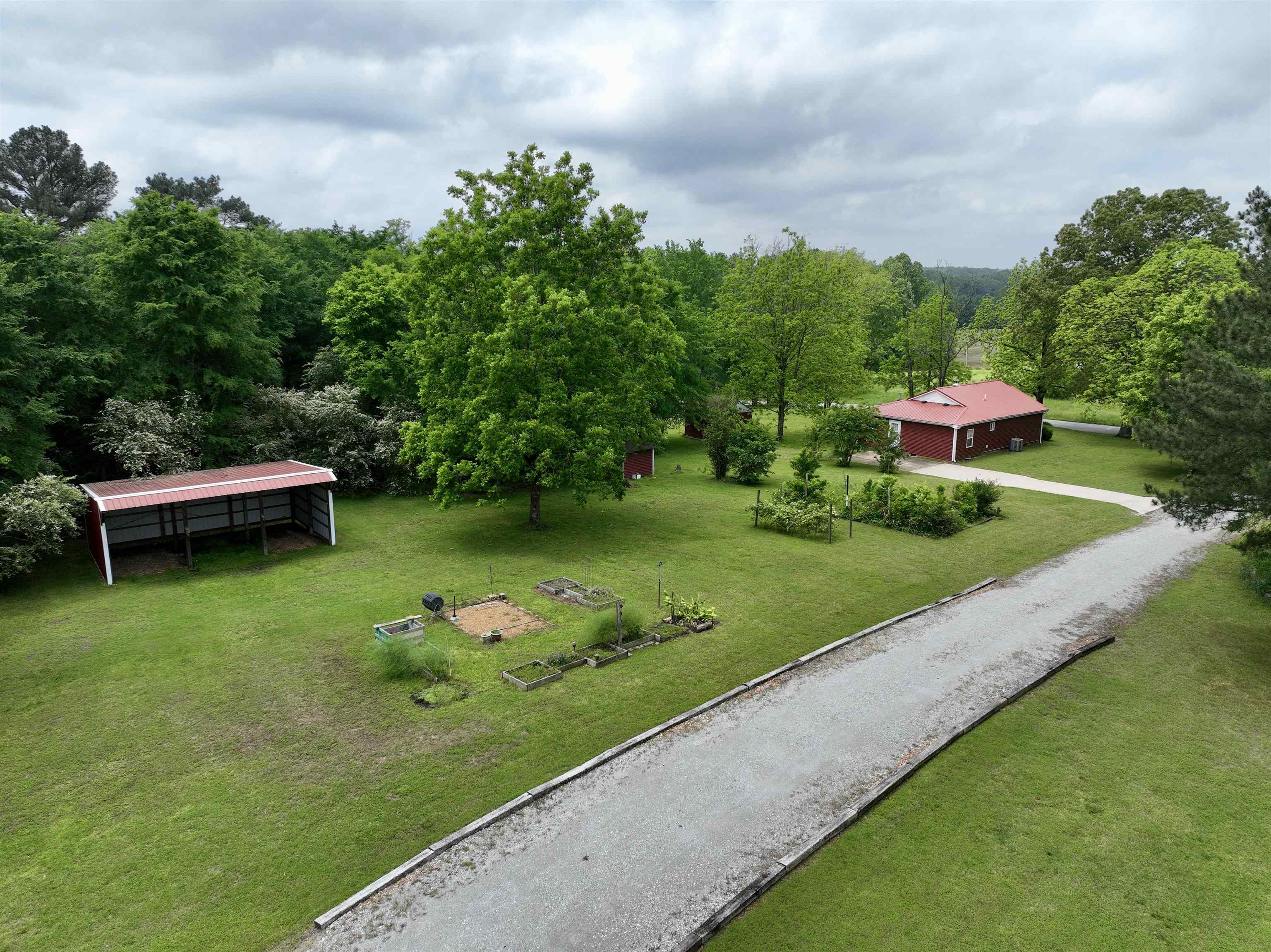 1359 Macks Grove Road Palmersville, TN 38241 - Photo 32 of 40 View of green lawn featuring an outbuilding and a wooded view