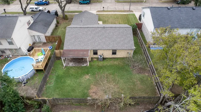 an aerial view of a house