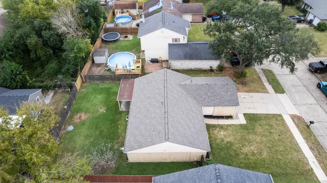 an aerial view of multiple house
