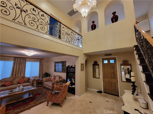 a living room with furniture