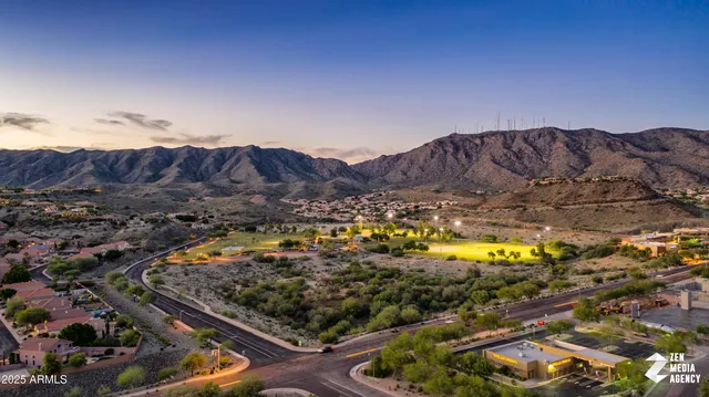 an aerial view of a city