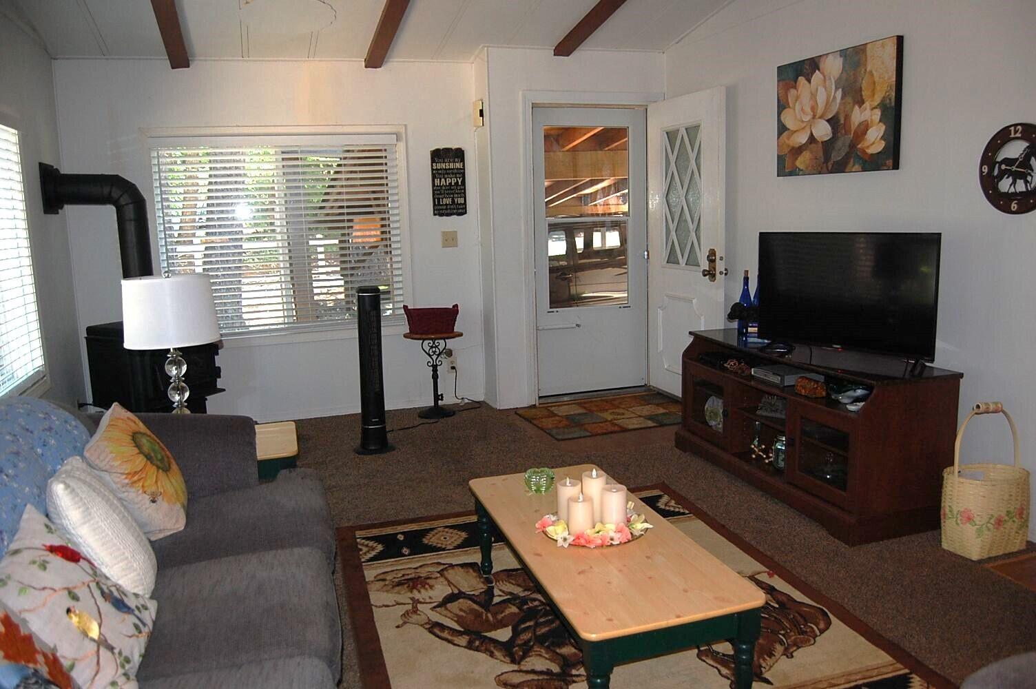 350 Hamilton Avenue Cave Junction, OR 97523 - Photo 3 of 23 a living room with furniture and a flat screen tv