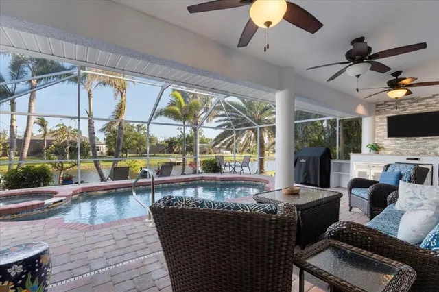 a room with furniture