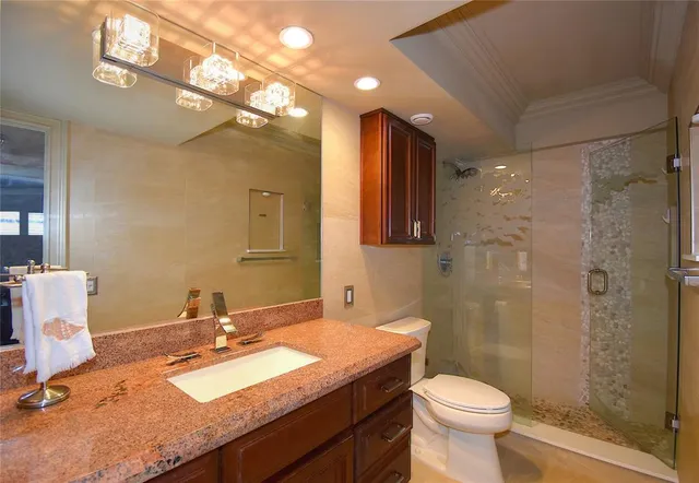 a bathroom with a shower