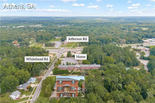 a view of a city with sign board