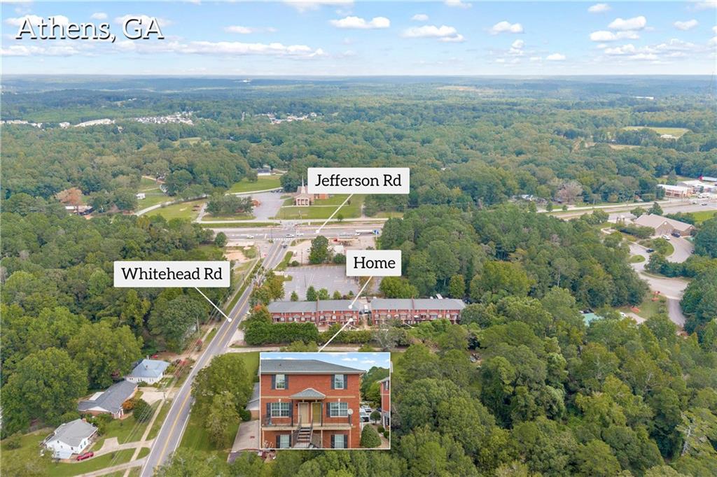 a view of a city with sign board