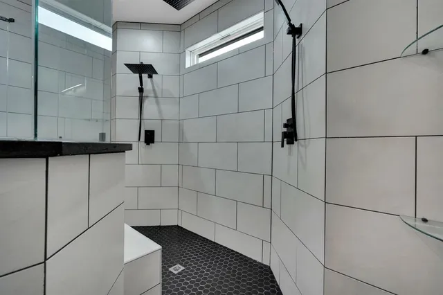 a bathroom with a shower