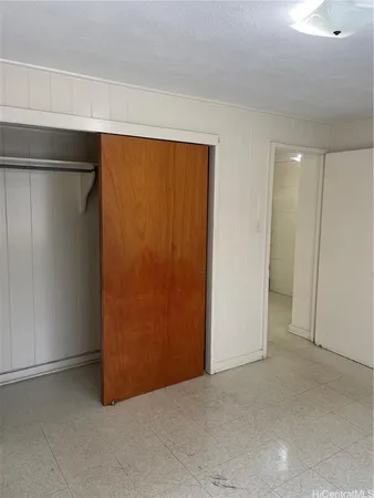an empty room with closet