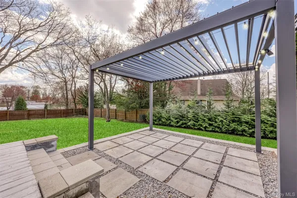 a view of a backyard with a garden
