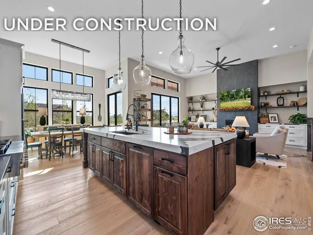 a kitchen with lots of counter top space