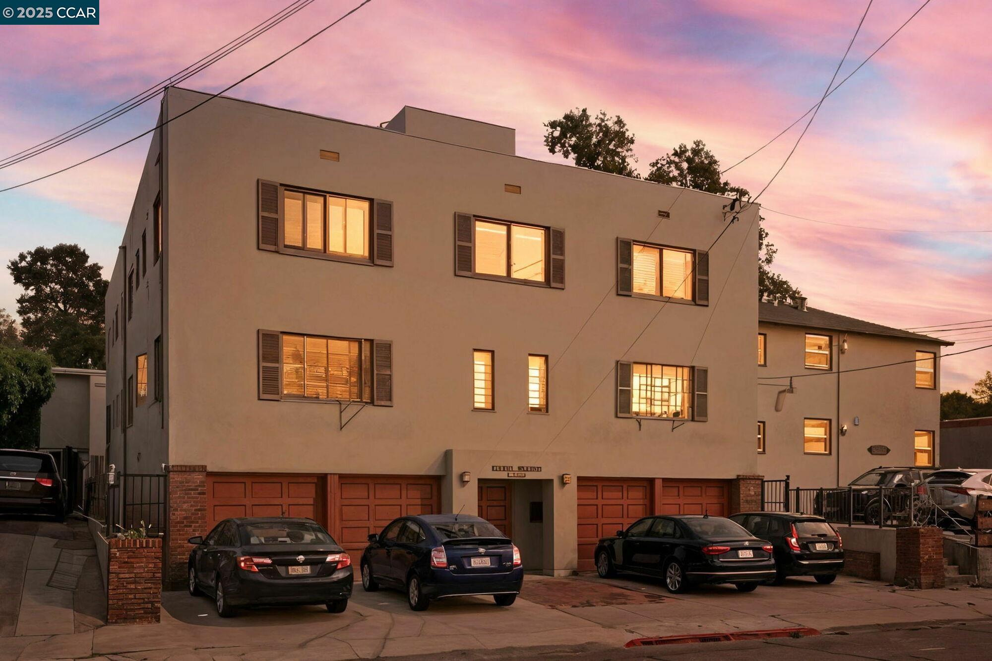 a car parked in front of a building
