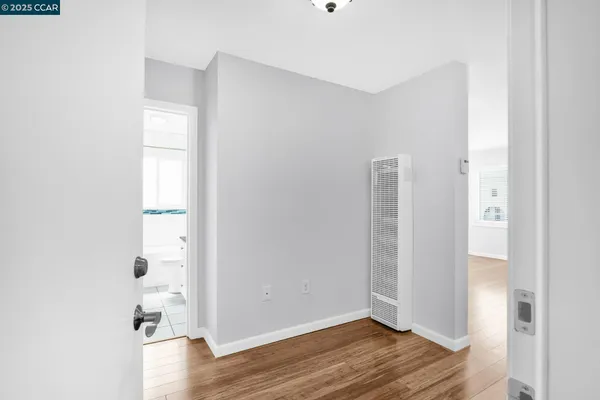 an empty room with a window