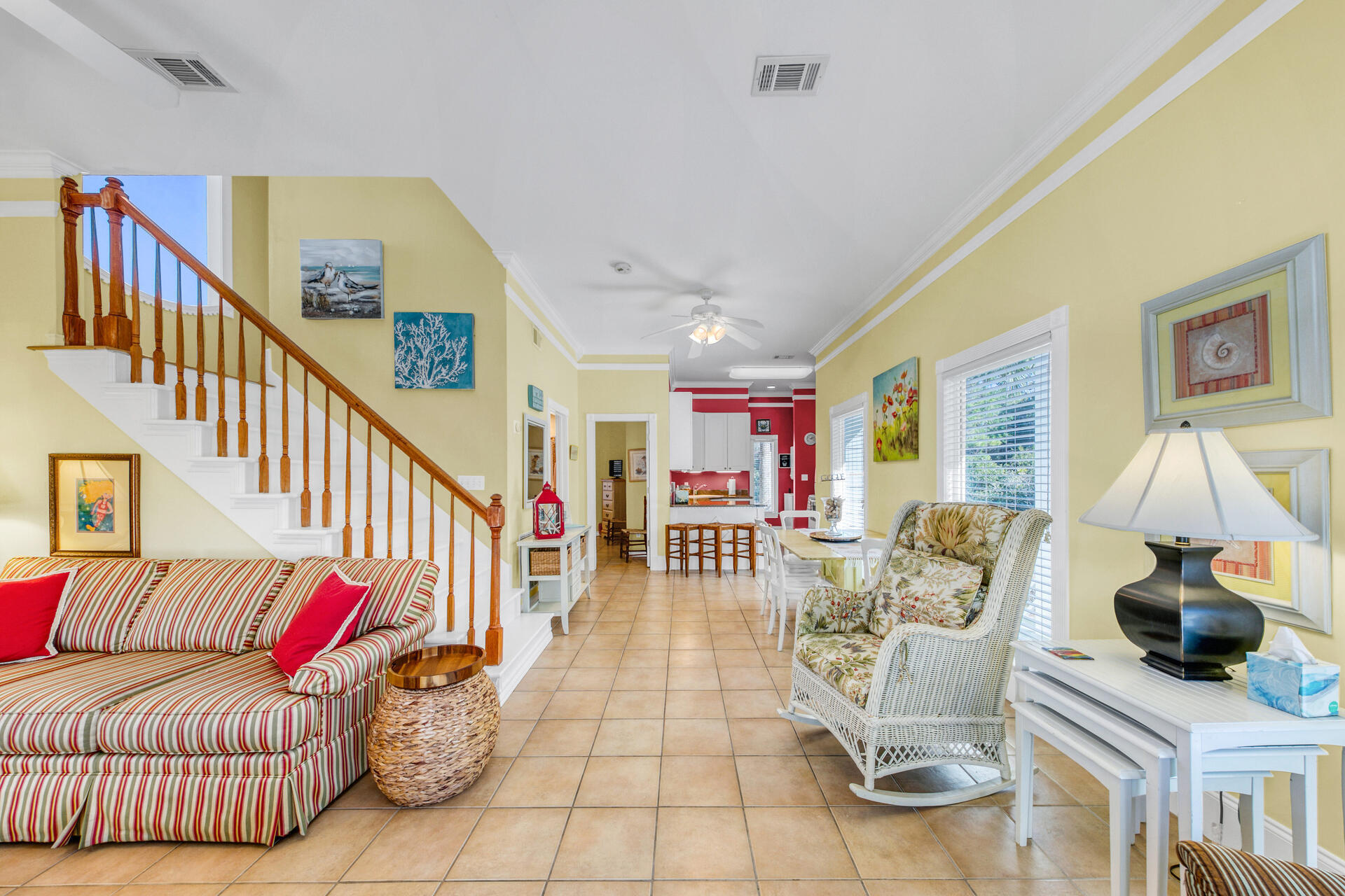 88 East Blue Crab Loop Panama City Beach, FL 32461 - Photo 6 of 55 a living room with furniture and a lamp
